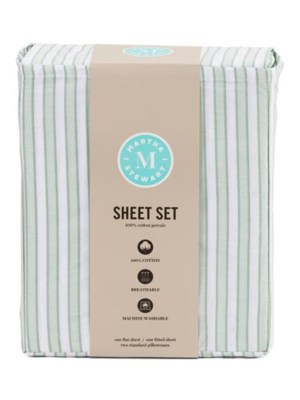 MARTHA STEWART Cotton Striped Sheet Set